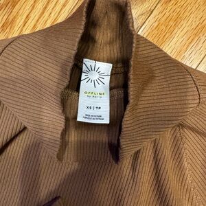 Aerie Tan Ribbed Long Sleeve